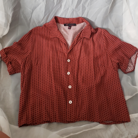 Kaii Tops - Juniors/Womens Button Up Crop Top